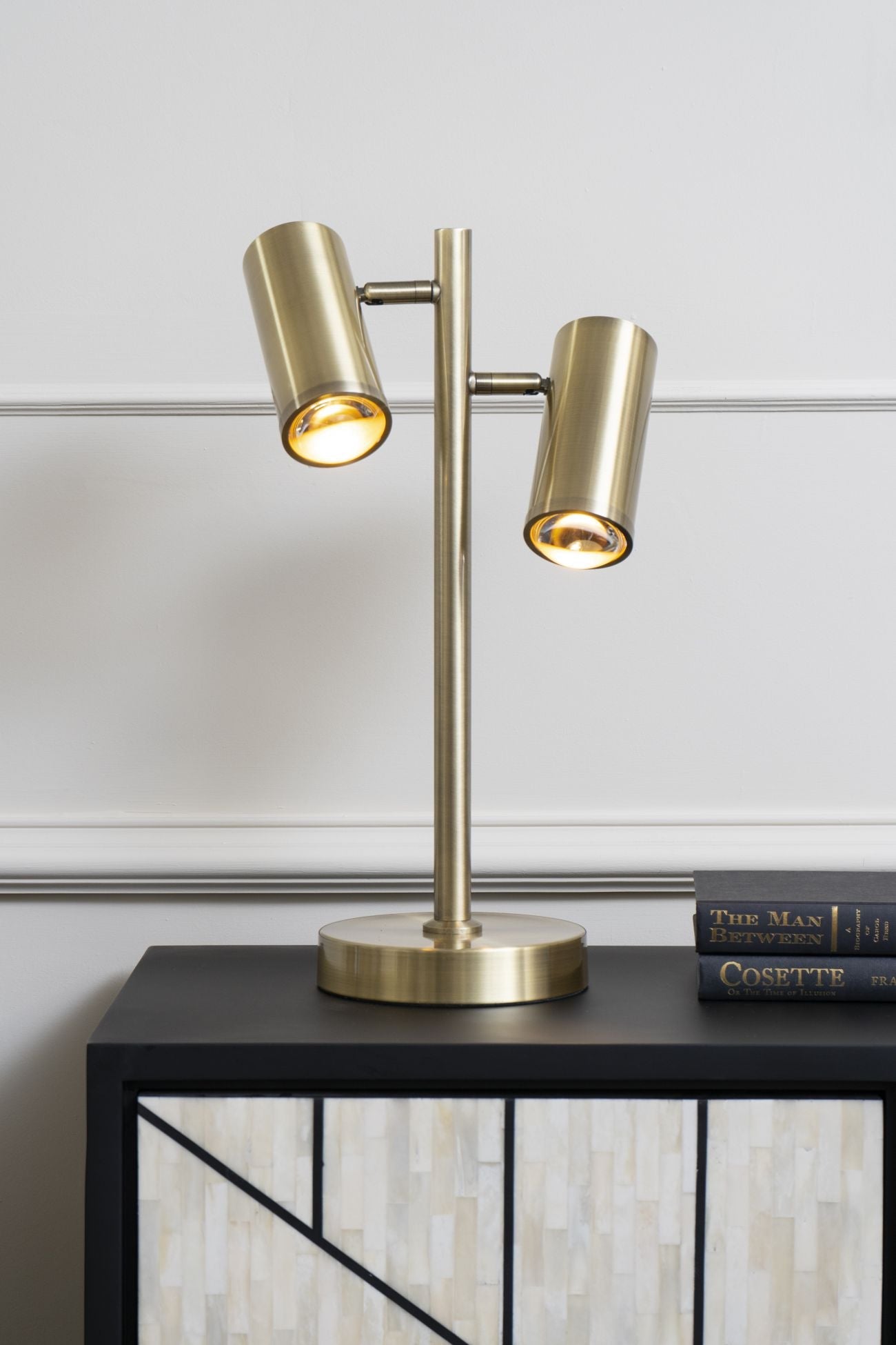 Stukely Gold Double Spotlight Table Lamp